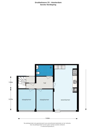 Floor plan - Grubbehoeve 25B, 1103 GG Amsterdam 